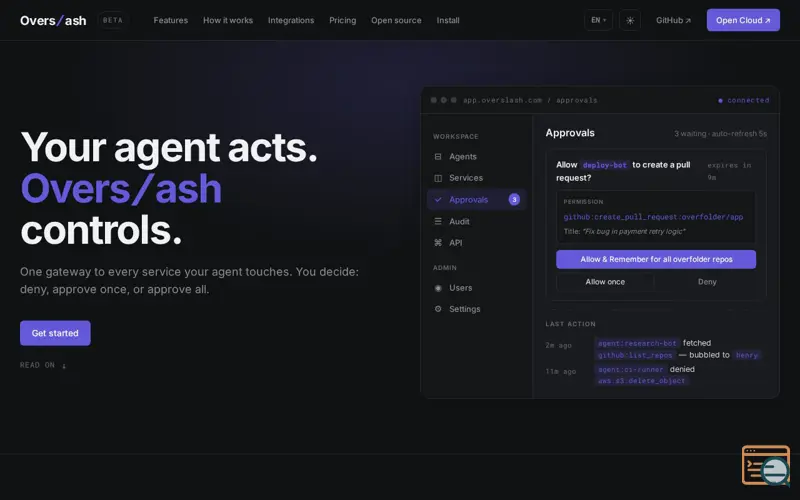 Screenshot of Overslash