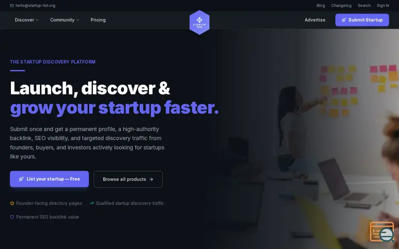 Screenshot of Startup List