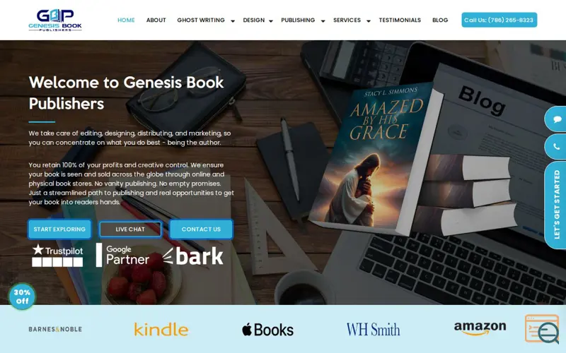 Screenshot of Genesis Book Publishers