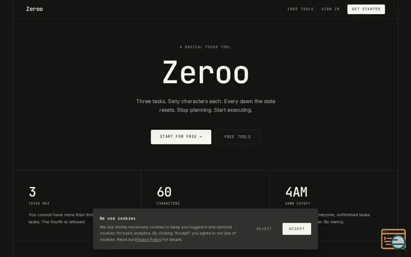 Screenshot of Zeroo