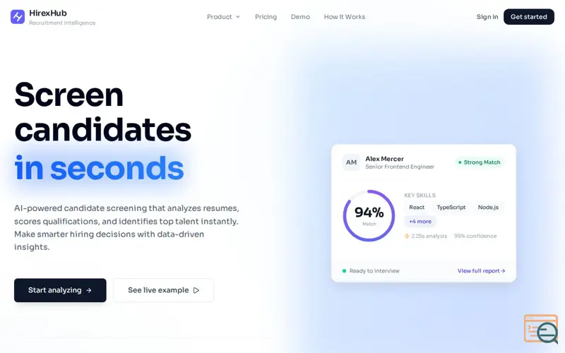 Screenshot of AI.HireXHub