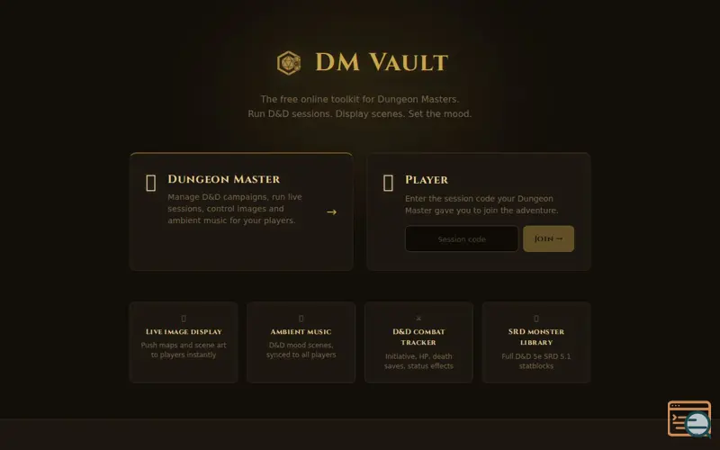 Screenshot of DM Vault