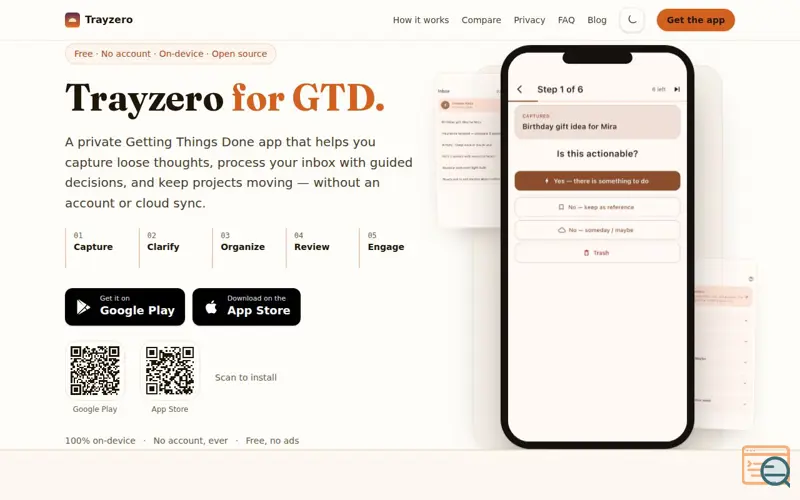 Screenshot of Trayzero