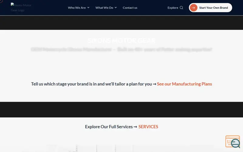 Screenshot of Sixons Motor Gear - PPE Manufacturer