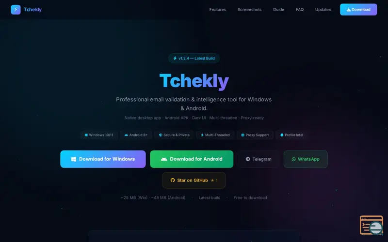Screenshot of Tchekly IMAP Email Validator & OSINT 