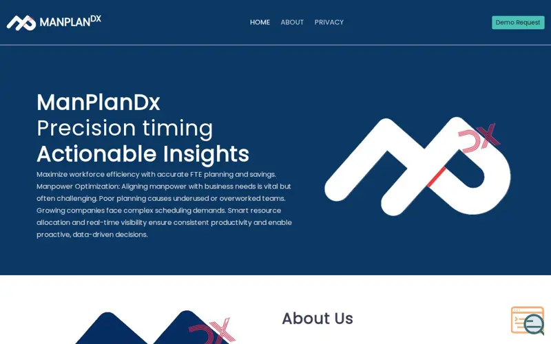 Screenshot of ManPlanDx