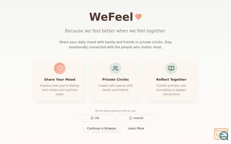 Screenshot of WeFeel Together