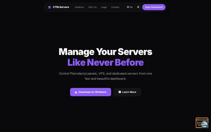 Screenshot of CTRLServers