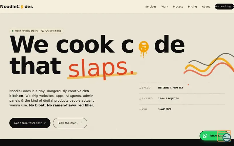 Screenshot of NoodleCodes