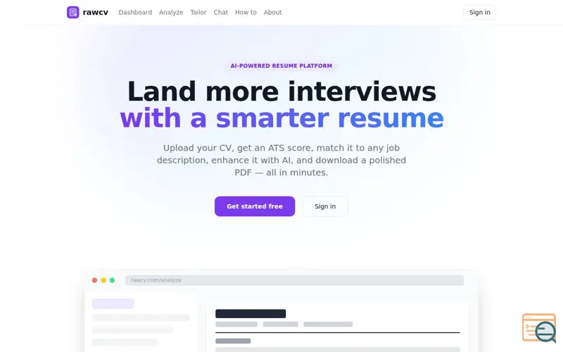 Screenshot of rawcv