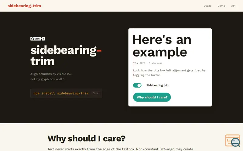 Screenshot of Sidebearing-trim