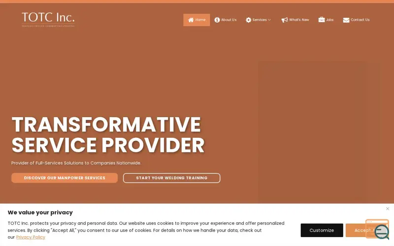 Screenshot of TOTC Inc.