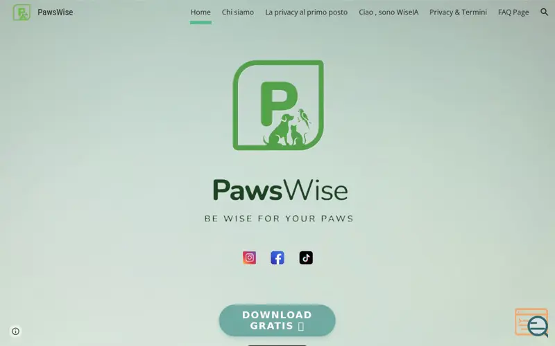 Screenshot of PawsWise Nutritional Vet IA