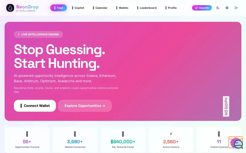 Screenshot of NeonDrop AI