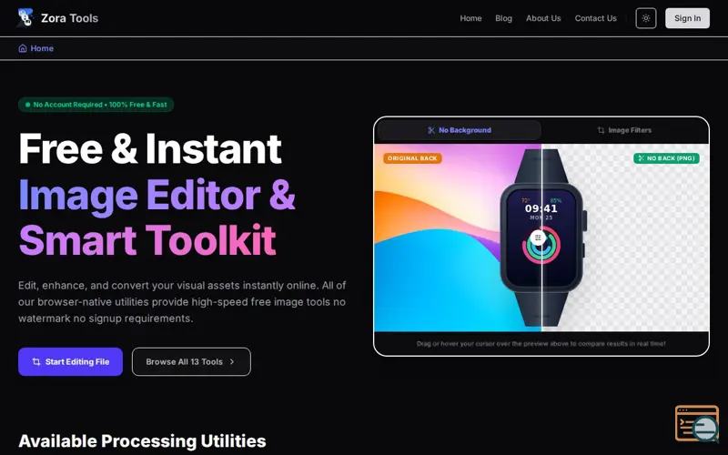 Screenshot of Zora Tools