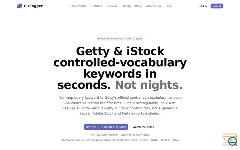 Screenshot of stockpixtagger.com
