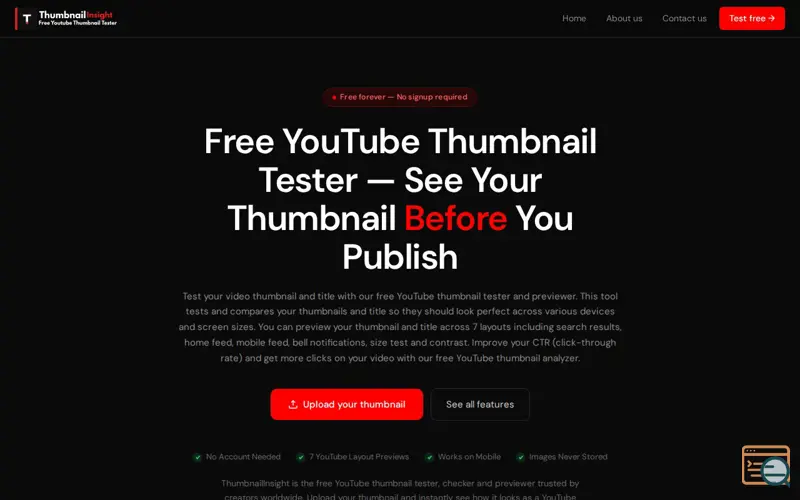 Screenshot of Thumbnail Insight