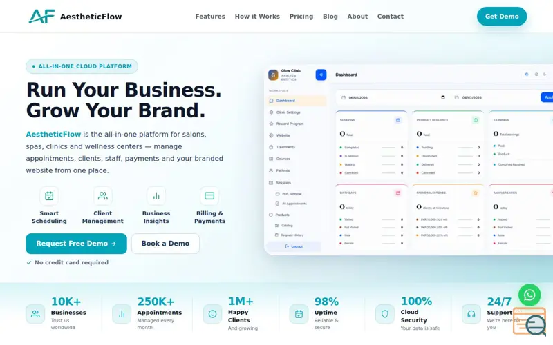 Screenshot of AestheticFlow, a launch using flatpickr