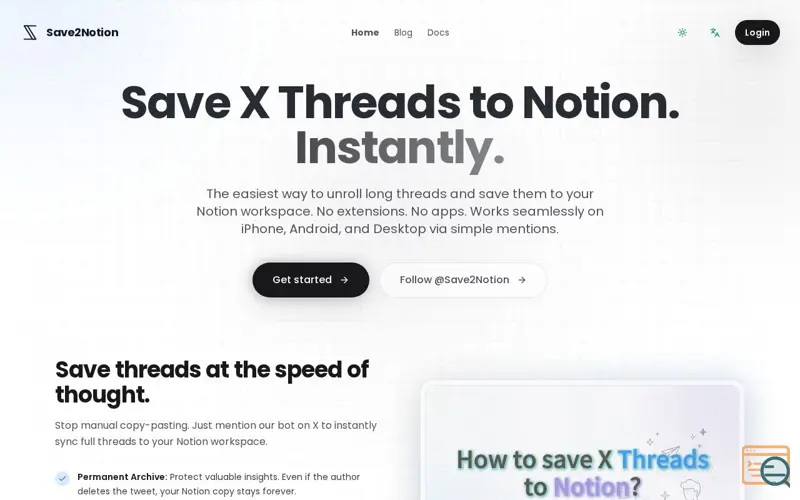 Screenshot of Save2Notion