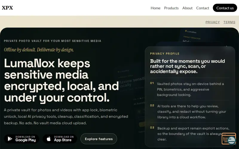 Screenshot of LumaNox