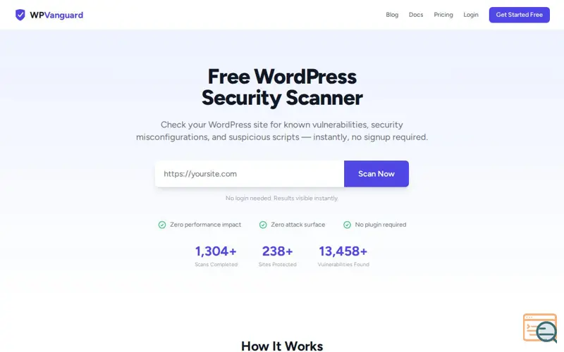 Screenshot of WP Vanguard, a launch using Rackspace Email