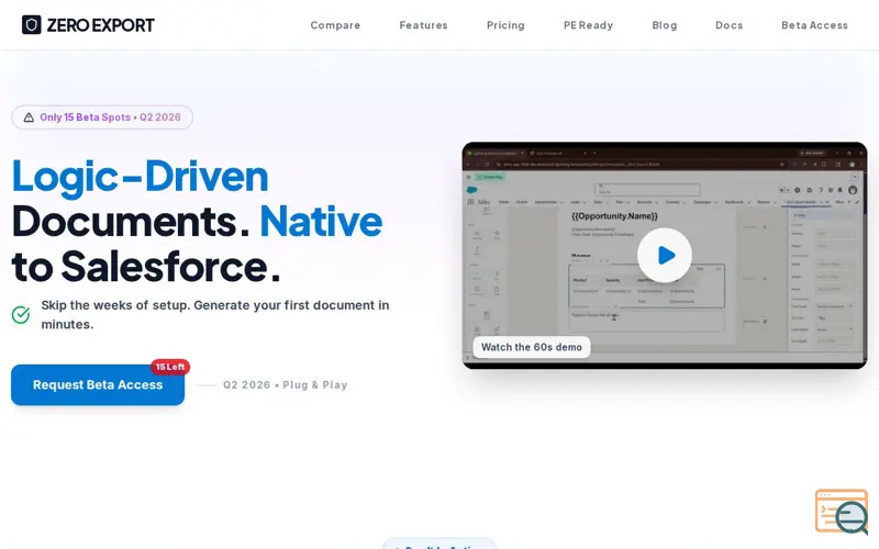 Screenshot of ZeroExport