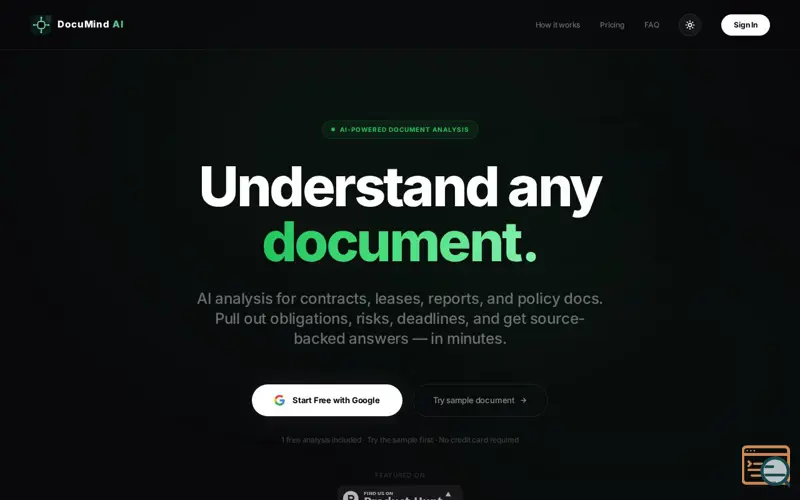 Screenshot of DocuMindAI