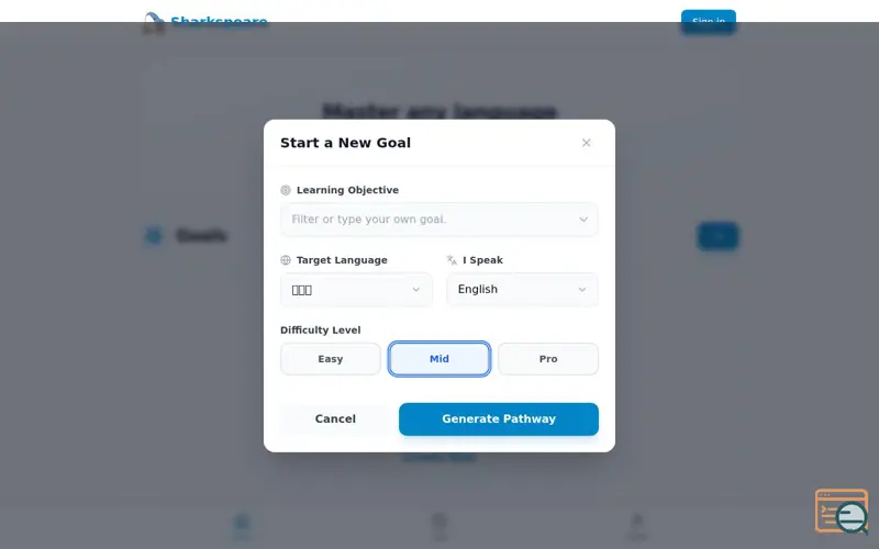 Screenshot of Sharkspeare
