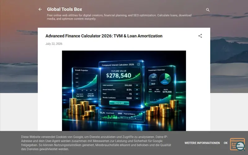 Screenshot of Advanced Finance Calculator 2026