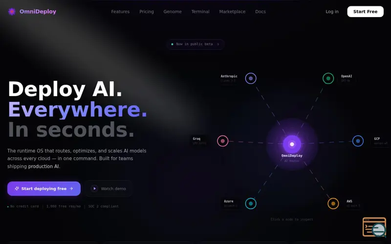 Screenshot of OMNIDEPLOY
