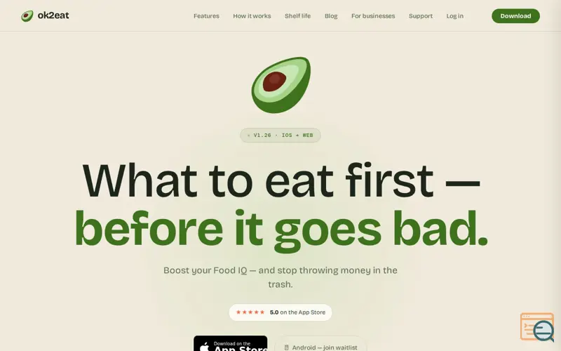 Screenshot of ok2eat