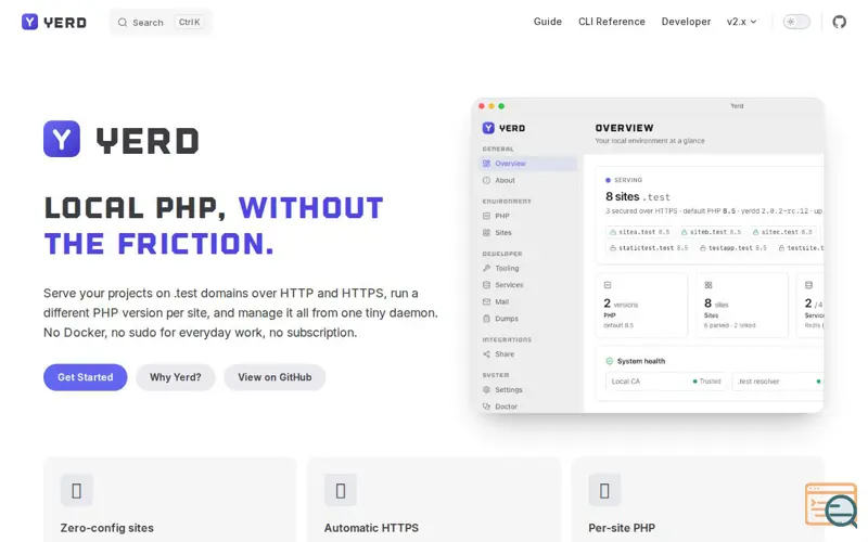 Screenshot of Yerd