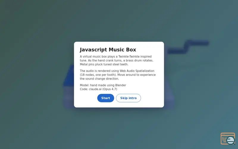 Screenshot of I vibe coded a music box