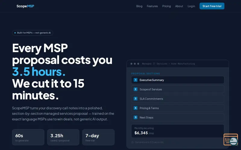 Screenshot of ScopeMSP
