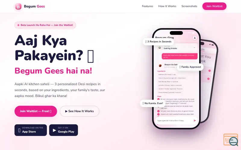 Screenshot of Begum/Wifee — Ai Assistant