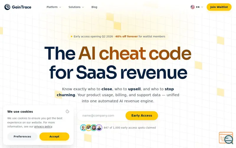 Screenshot of GainTrace