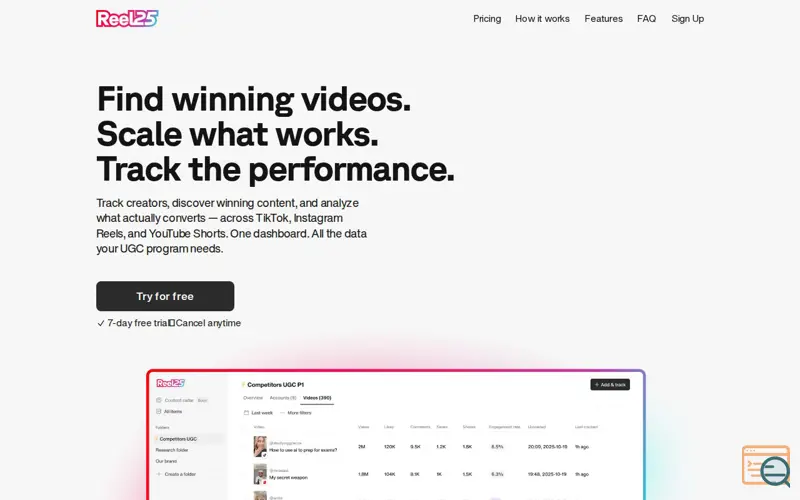 Screenshot of reel25