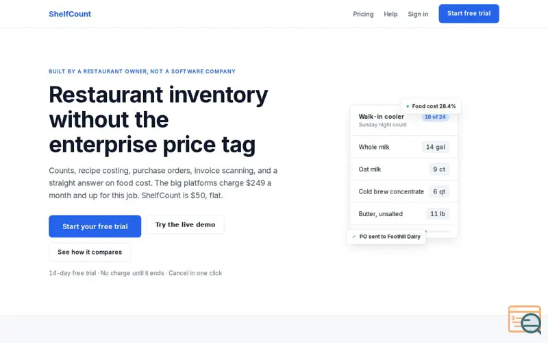 Screenshot of ShelfCount