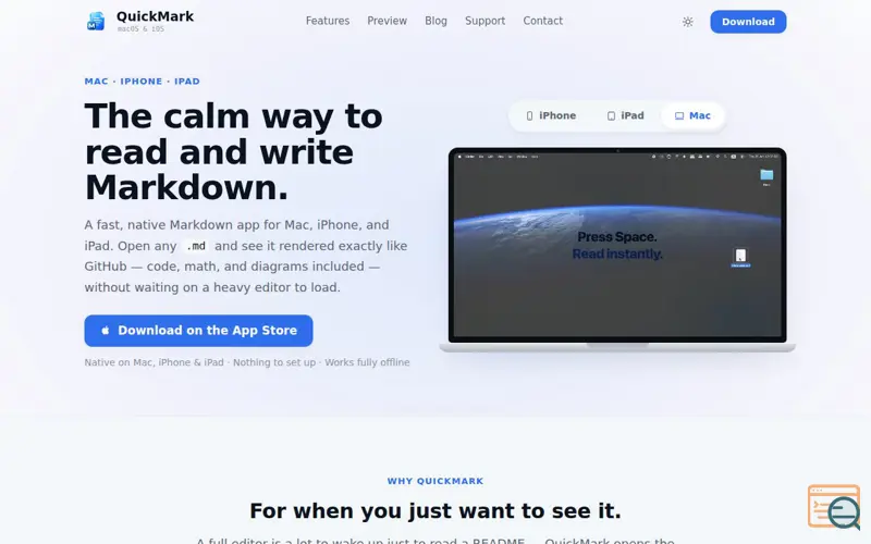 Screenshot of QuickMark