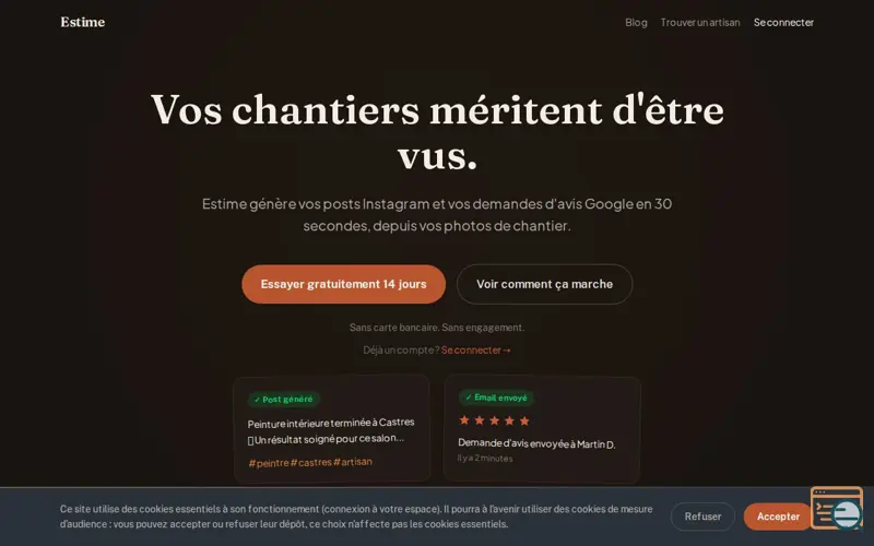 Screenshot of Estime