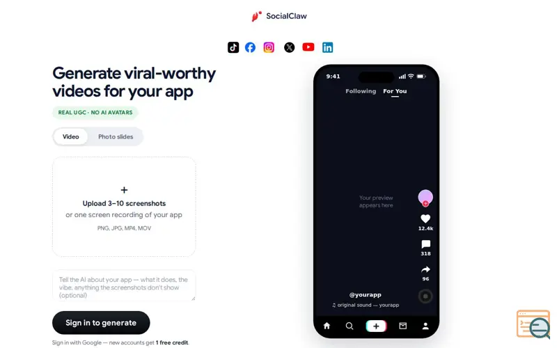 Screenshot of Getsocialclaw