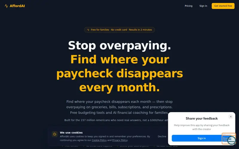 Screenshot of AffordAI