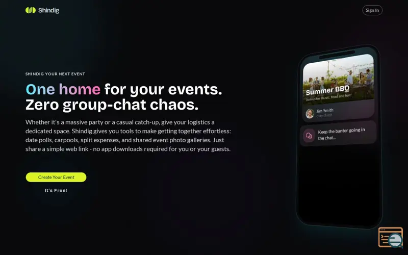 Screenshot of Shindig