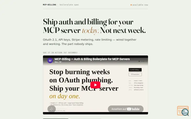 Screenshot of MCP-Billing