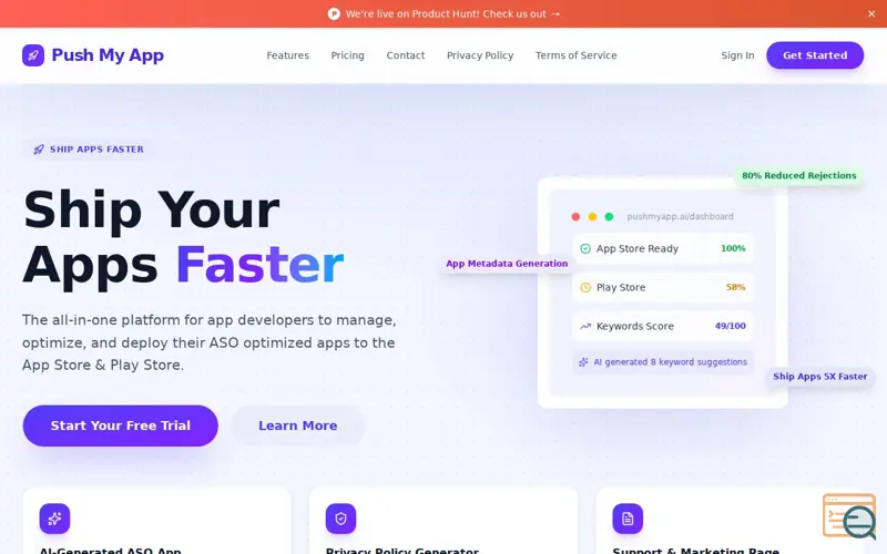 Screenshot of Push My App
