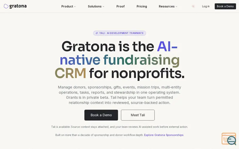 Screenshot of Gratona, a launch using DigitalOcean App Platform