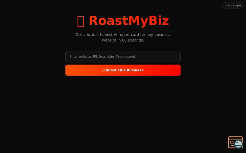 Screenshot of RoastMyBiz