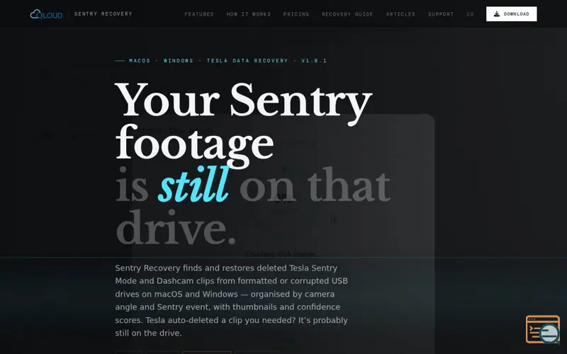 Screenshot of Sentry Recovery