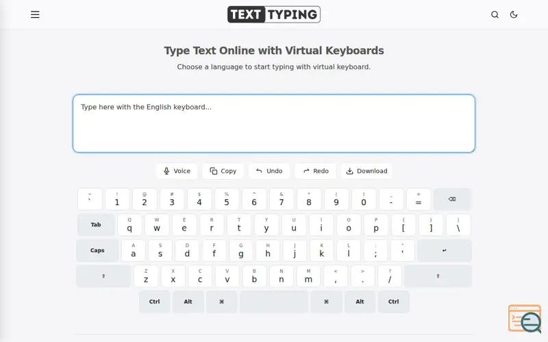 Screenshot of Text Typing