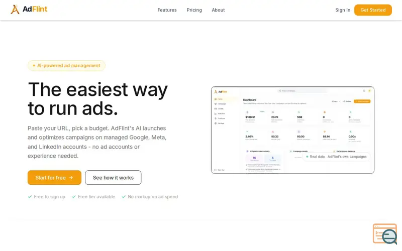 Screenshot of AdFlint